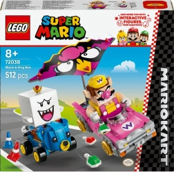 lego super mario mario kart – set da corsa con wario e re boo