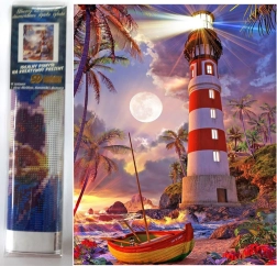 Pittura a diamante Faro 30x40 cm