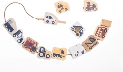 Cubika pastello infilabile mezzi di trasporto – set in legno da infilare