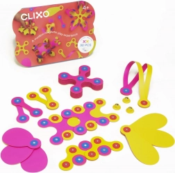 clixo crew pink & yellow set di costruzioni magnetico 30 pz