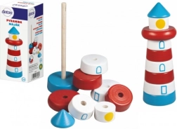 Piramide impilabile in legno a forma di faro DETOA