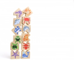 Gioco di equilibrio in legno animali marini