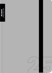 Agenda A6 settimanale 2025 grigio PASTELINI