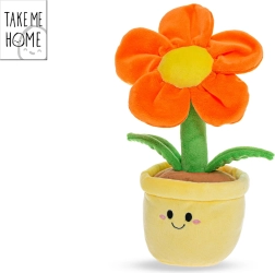 Fiore di peluche arancione in vaso Take Me Home