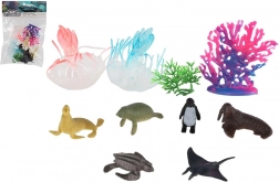 Set di animaletti marini e coralli
