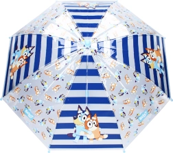 Ombrello per bambini trasparente Bluey Rainy Days azzurro chiaro