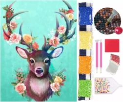 Pittura diamantata 5D – cervo 30 × 40 cm
