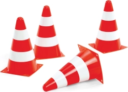 Rolly Toys coni stradali – set di 4 coni di segnalazione