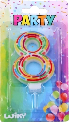 Candela per torta numero 8 con supporto