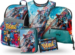 Set per scolari Zippy Skatepark: cartella, astuccio, sacca, grembiule e portafoglio