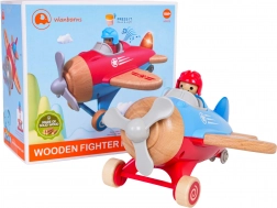 Aereo blu in legno con luci e suoni