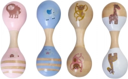 Maracas doppi in legno con animaletti – tema Arca di Noè