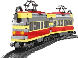 Set di costruzione compatibile tram a batterie con binari 724 pezzi