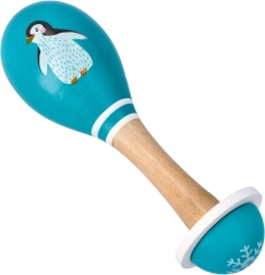 Maracas in legno con pinguino per bambini