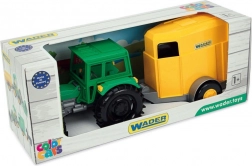 Trattore agricolo con rimorchio per cavalli in scatola di cartone