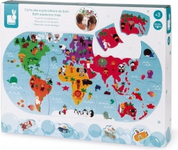 JANOD Puzzle da bagno Mappa del mondo 28 pezzi