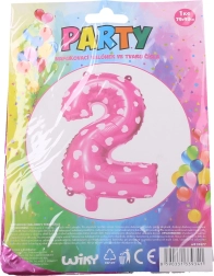 Palloncino gonfiabile numero 1 con cuoricini – Rosa