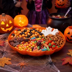 Ciotola da portata di Halloween a forma di zucca arancione