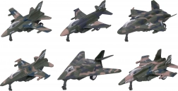 Caccia in metallo e plastica 12 cm a retrocarica, mix di 6 pezzi in box