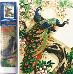 Pittura diamante Pavone maestoso 30 × 40 cm