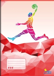 Quaderno scolastico A4 a righe 8 mm, 40 fogli – motivo Sport