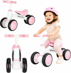 Trike Fix Tiny V2, bici senza pedali rosa per bambini con quattro ruote
