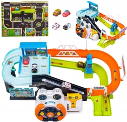 Parcheggio garage Woopie con volante interattivo e 4 macchinine