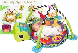 Tappetino gioco educativo per neonati tartaruga 3 in 1 con piscinetta e palline