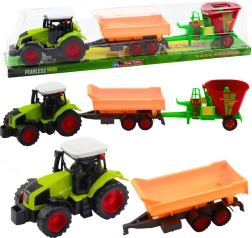 trattore con rimorchio ribaltabile e carro miscelatore – set per piccoli agricoltori