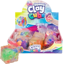 Cubo antistress trasparente colorato da spremere, 6 cm