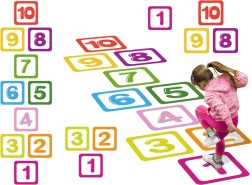 adesivi da pavimento numeri 1–10 per gioco campana – set educativo