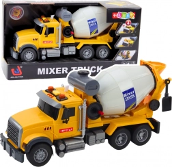Autobetoniera giocattolo per bambini con luci e suoni, gialla, 31,5 cm