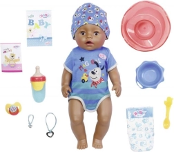BABY born bambolotto maschietto con ciuccio magico, pelle scura, 43 cm