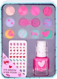 Set per bambini di ombretti e smalti per unghie in scatola di latta