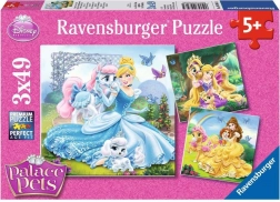RAVENSBURGER Puzzle Principesse Disney e i loro animaletti 3x49 pezzi