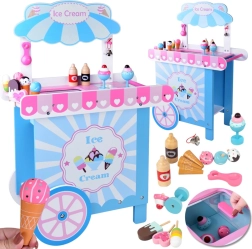 Bancarella dei gelati in legno color pastello per bambini