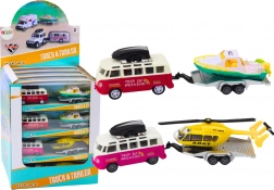 Auto fuoristrada con barca o elicottero in metallo