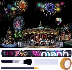 Disegno da grattare Parco divertimenti 75x52 cm