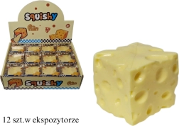 Antistress a forma di cubetto di formaggio con ripieno di vaselina