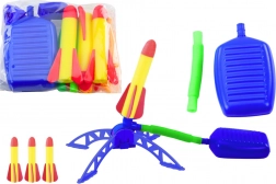 Tiro al bersaglio a razzi in schiuma con pompetta – set da giardino blu