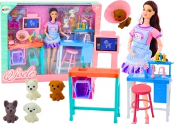 Set medico con bambola, animaletti e accessori