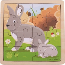 Bigjigs Toys puzzle con coniglia e coniglietto