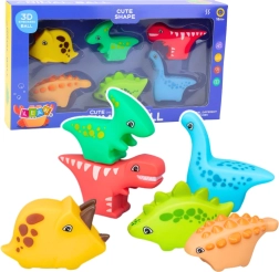 Set di giocattoli di gomma da bagno Dino World 6 pezzi