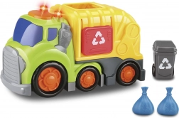Kiddy camion della spazzatura con effetti luminosi e sonori 19,5 cm con bidone