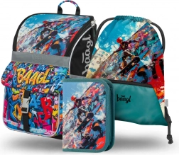 Set Zaino scolastico, astuccio e sacchetto BAAGL Skatepark