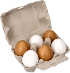 Uova di legno in cartone, 6 pezzi