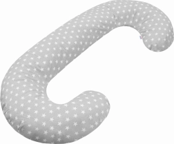 cuscino da allattamento universale a forma di c new baby stelline grigio