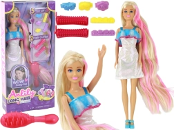 Bambola Anlily con lunghi capelli biondi - set styling