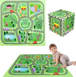 Tappetino in schiuma Humbi strade cittadine 90 × 90 cm, 9 pezzi