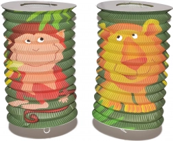 Lampione a cilindro con motivo di animali 16 cm